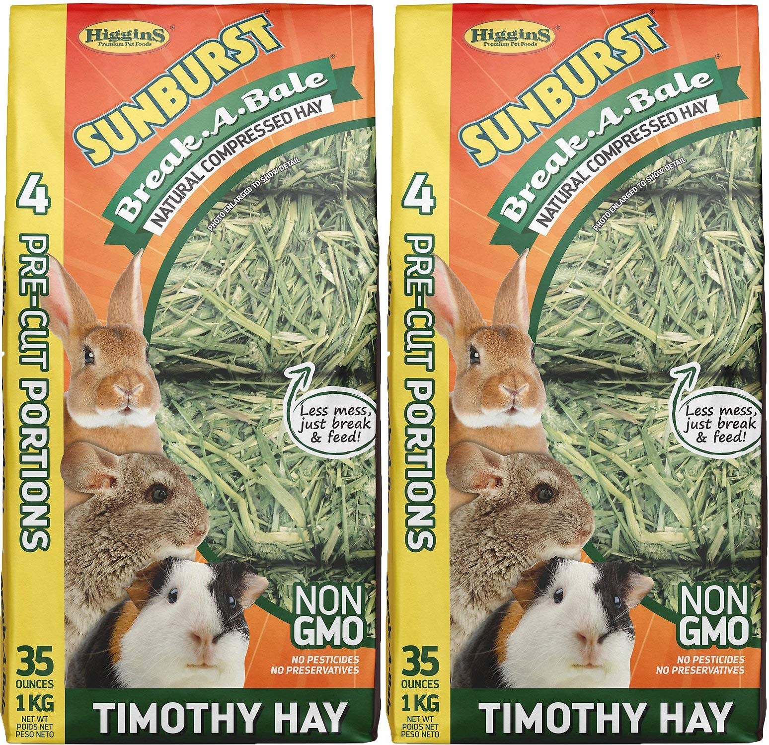 Higgins2 Pack Of Sunburst Break A Bale Compressed Timothy Hay