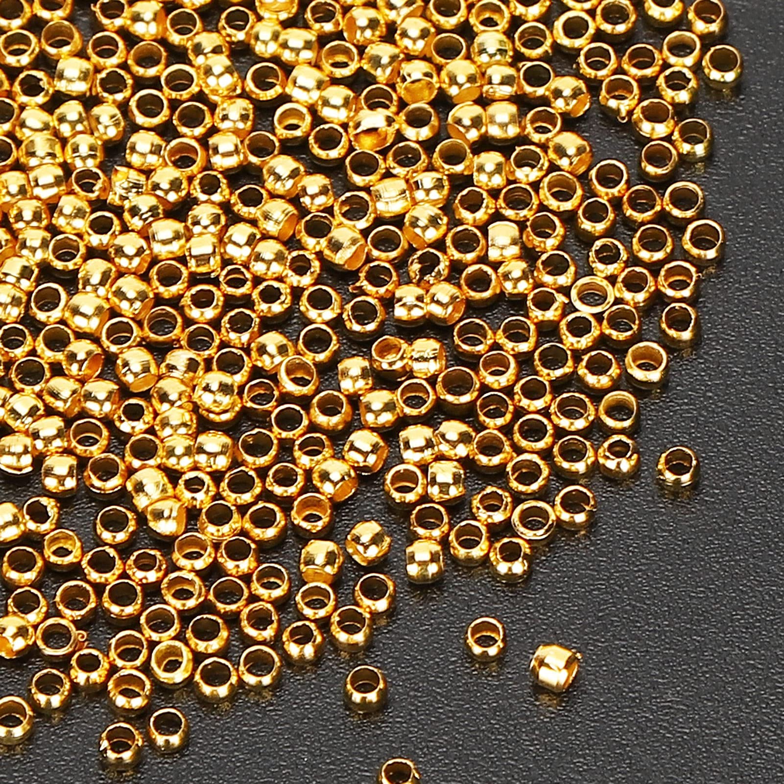 200 stks Metalen Ronde Knijpkralen 18 K Vergulde Spacer Stoppers Kralen Klem Uiteinden Metalen Kraal Spacers voor DIY Armband sieraden maken - België