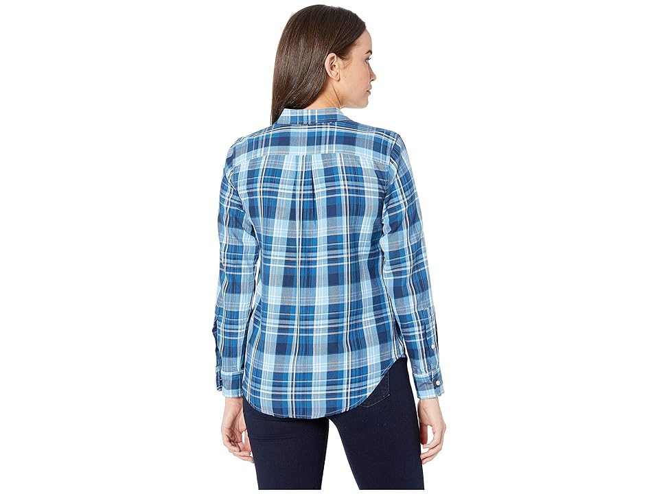 

LAUREN Ralph Lauren Plaid Twill Button Down Shirt (Blue Multi) Women's Clothing