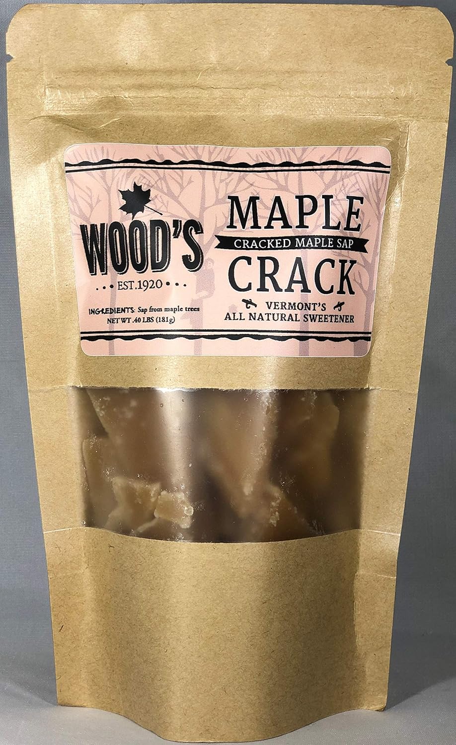 Wood’s Maple Crack – 100% Pure Vermont Maple Sugar Topping – All-Natural Crunchy Sweetener – Healthy Sugar Alternative – Single Ingredient – Perfect for Oatmeal, Yogurt, Desserts & More – 6 oz