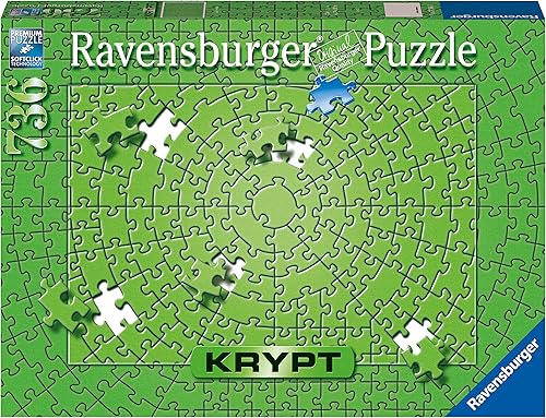 Ravensburger Krypt - Rompecabezas de desafío misterioso verde neón para adultos a partir de 12 años, 736 piezas