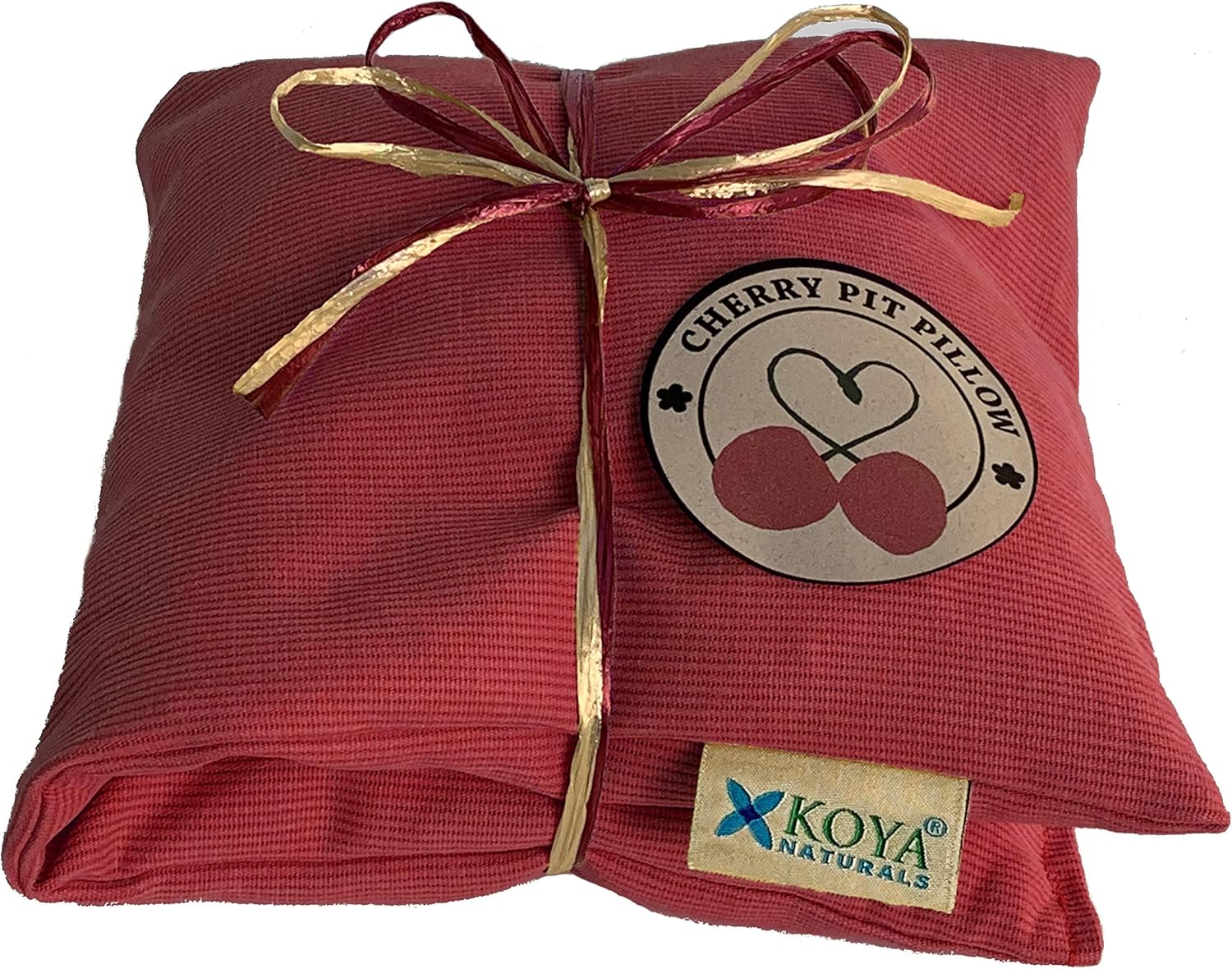 KOYA Naturals Heating Pad Microwavable - Cherry Pit/Stone/Seed Pillow Heat Pack for Neck, Muscles, Joints, Stomach Pain, Menstrual Cramps - Warm Compress Neck Wrap - Moist Heat Therapy (Henna Red)