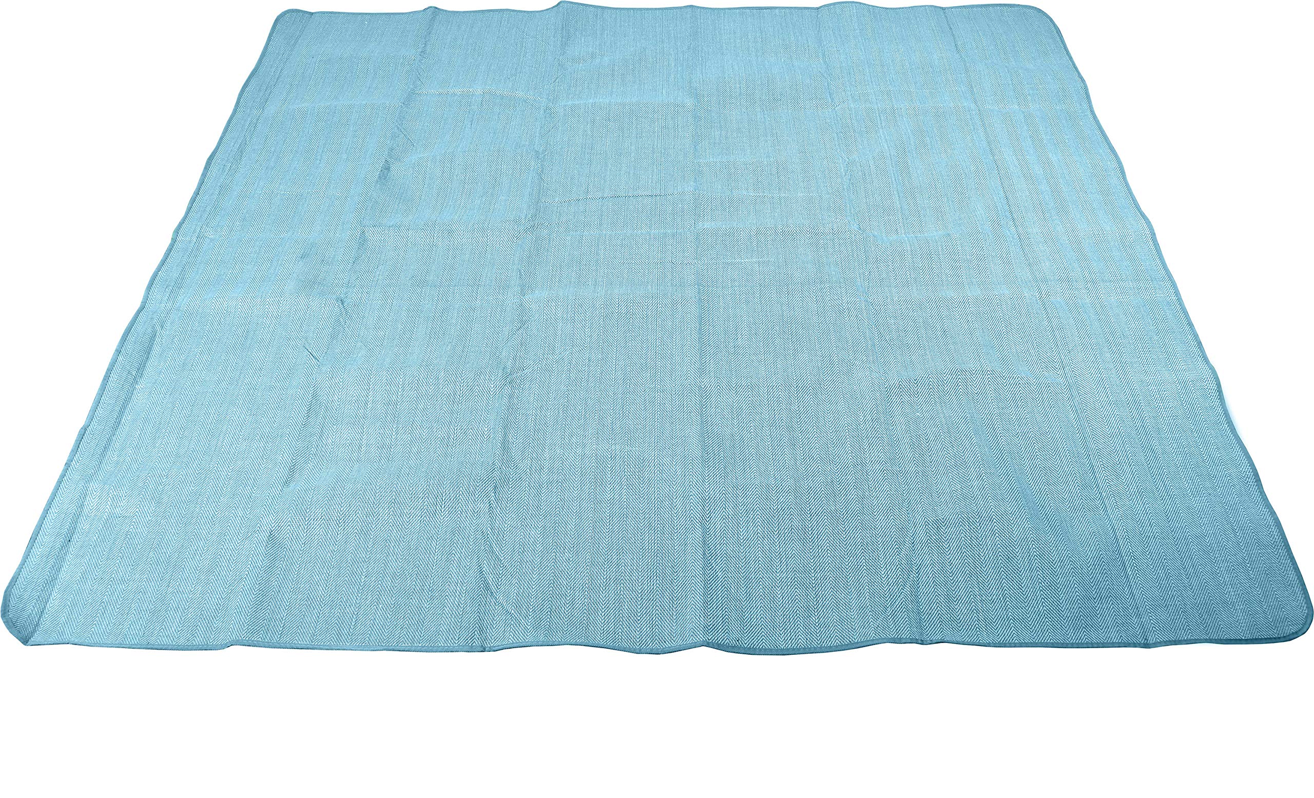 jilda-tex Picknickdecke Campingdecke XXL Matte 200x200 cm Strandmatte wasserdicht sandfest (Chillout-Petrol)