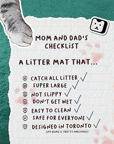 Miniatura 8 de Lukamoo Bonita alfombra de arena para gatos (30 x 20 pulgadas), extra grande y XL, para arena de gatos y bonita caja de arena para gatos, tapete de