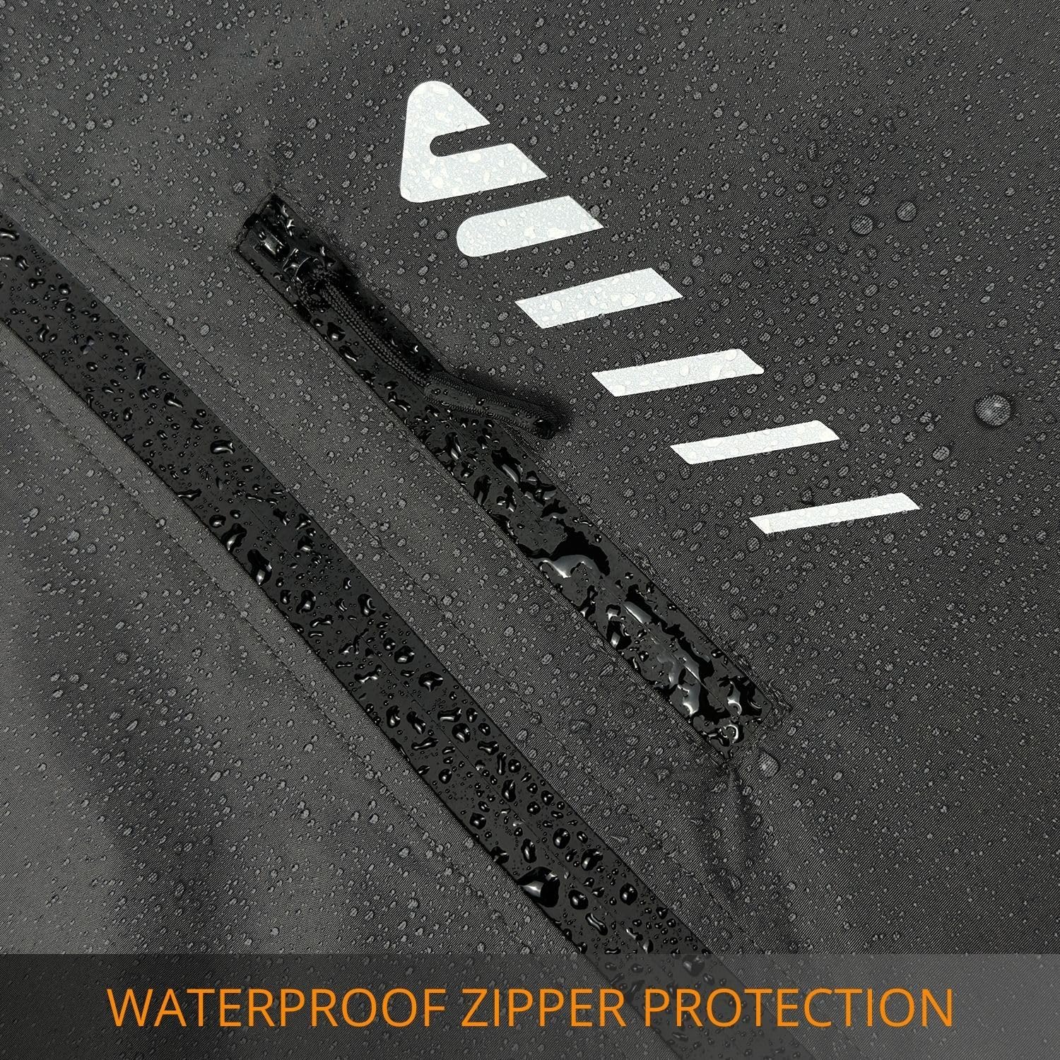 Lo.gas Men’s Cycling Rain Jacket Waterproof with Hood, Lightweight Packable Bike Raincoat - Image 5