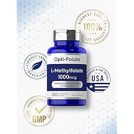 Carlyle L Methylfolate 1000mcg | 200 Capsules | Value Size | Optimized and Activated | Non-GMO, Gluten Free | Methyl Folate, 5-MTHF | by Opti-Folate
