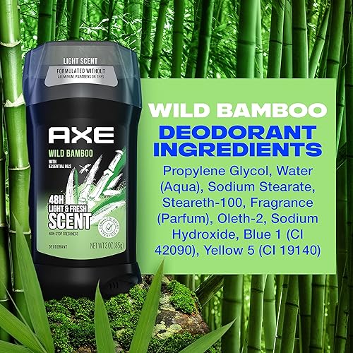 Miniatura 8 de AXE Desodorante sin aluminio para hombres con aceites esenciales y fragancias mejoradas, desodorante de bambú silvestre ligero y fresco para hombre