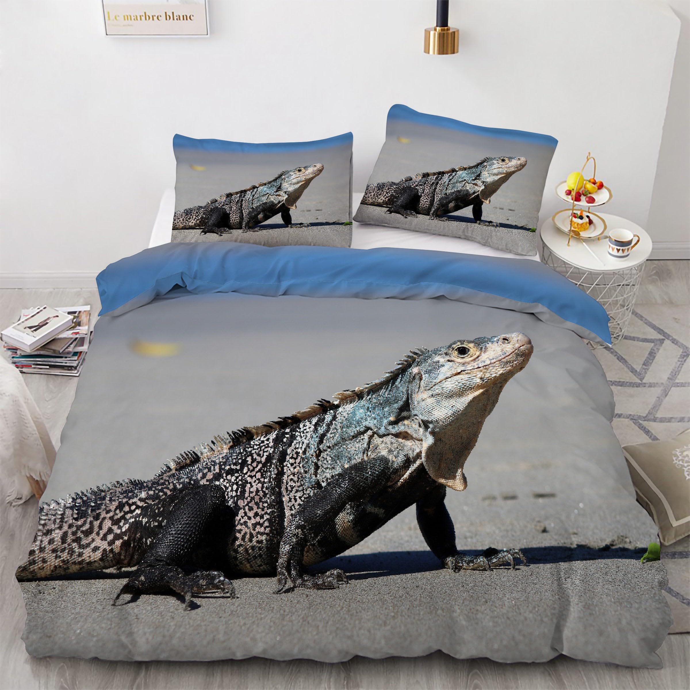 Housse de couette 220x240 plage en microfibre pour une chambre ambiance vacances