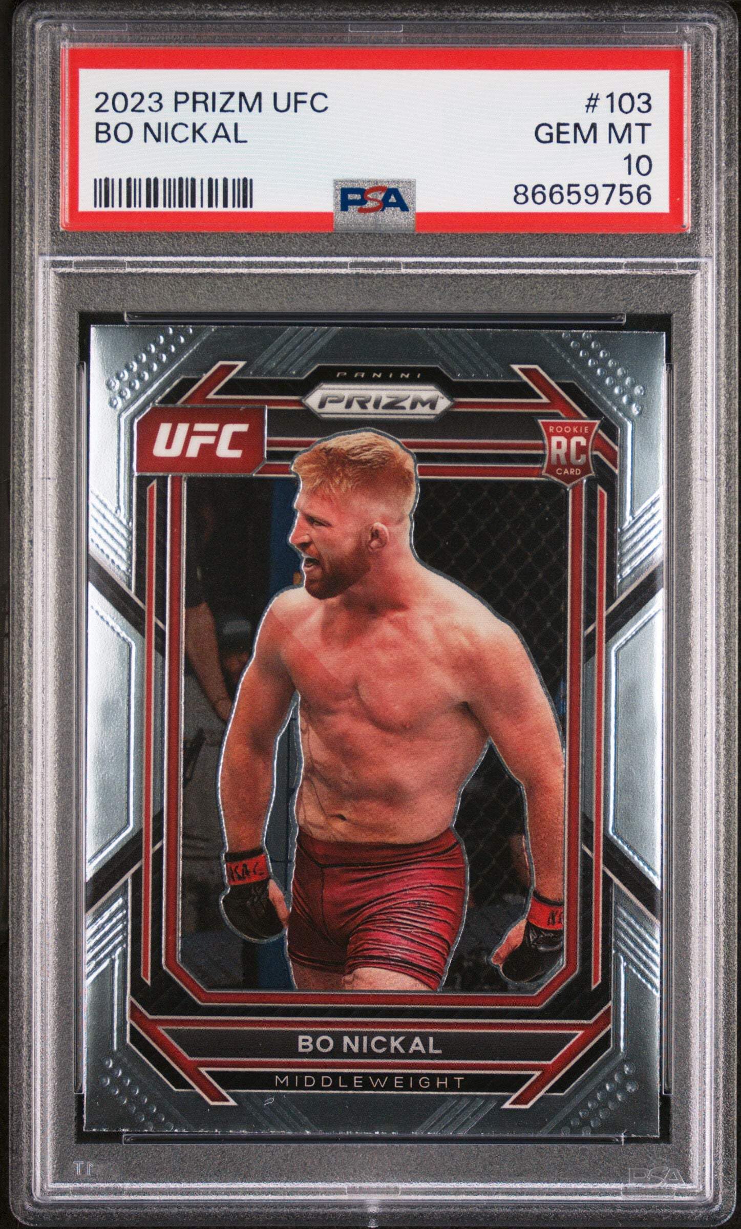 Amazon.com: Graded 2023 Panini Prizm UFC Bo Nickal #103 Rookie RC