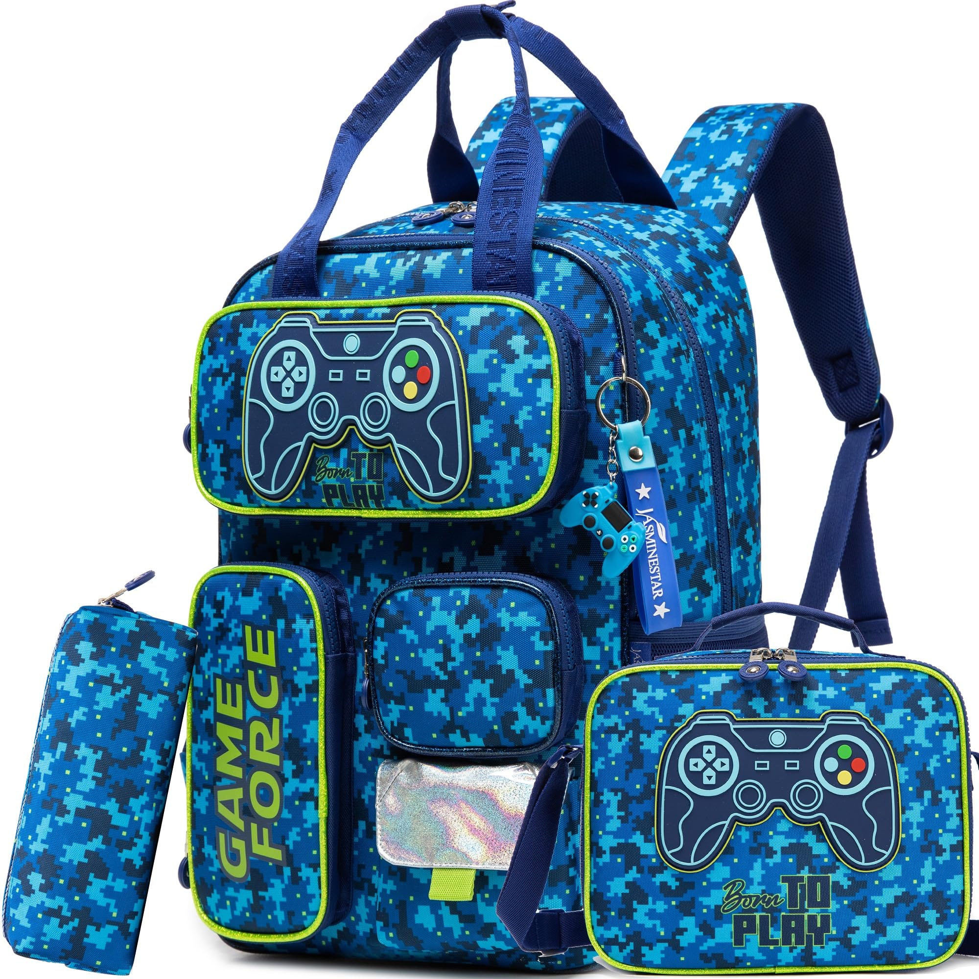 School Backpacks for Boys Backpack with Lunch Bag for Elmentary Students Kids Travel Bookbag for Boys Age 6-12