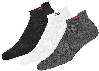 NAVYSPORT Men's Low Cut Athletic Cotton Cushion Ankle Socks with Sports Tab