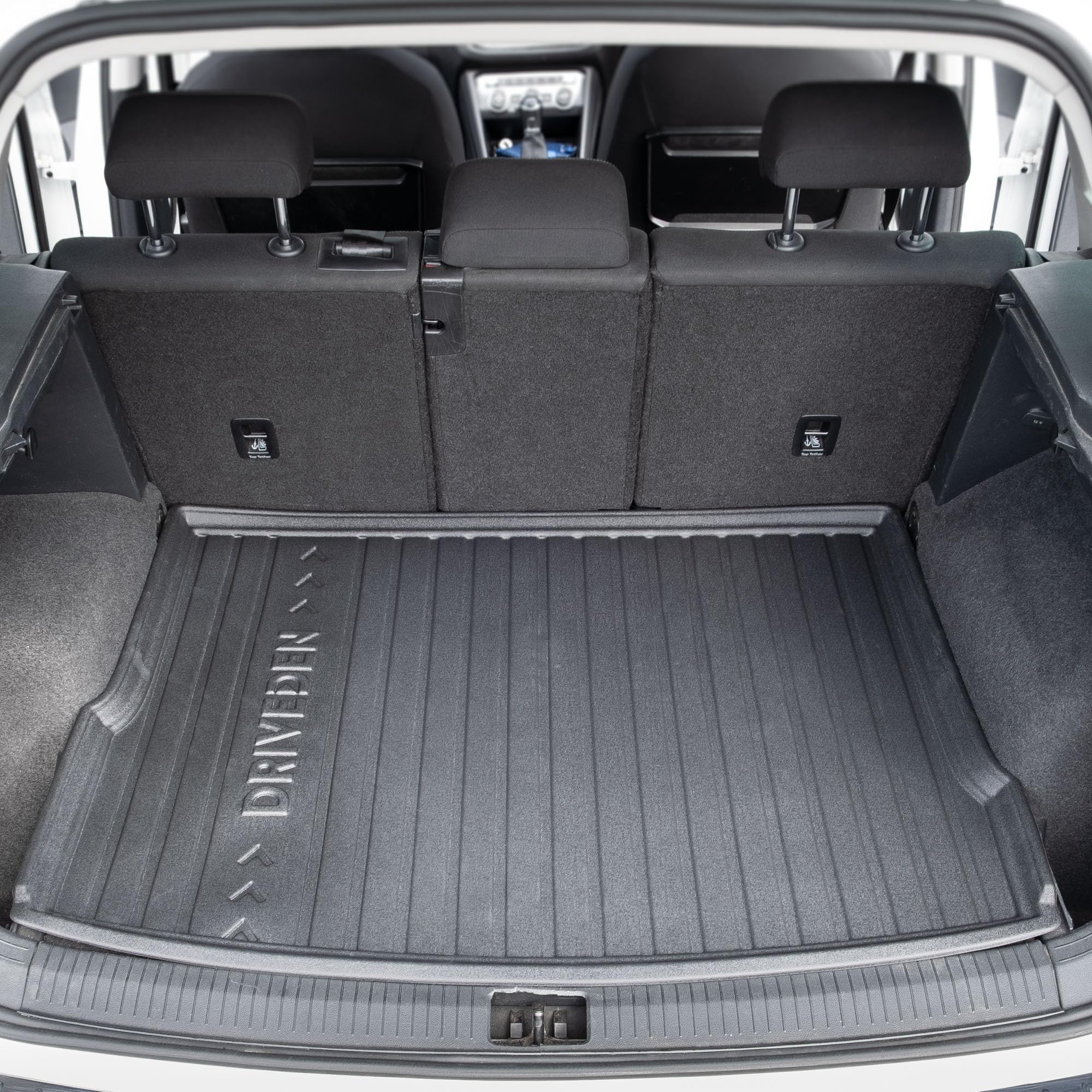 DRIVEDEN Tailored-fit Rubber Boot Mat Liner for VW Tiguan Mk.2 (Excl. Hybrid) 2016-2023 (Raised Boot Floor)