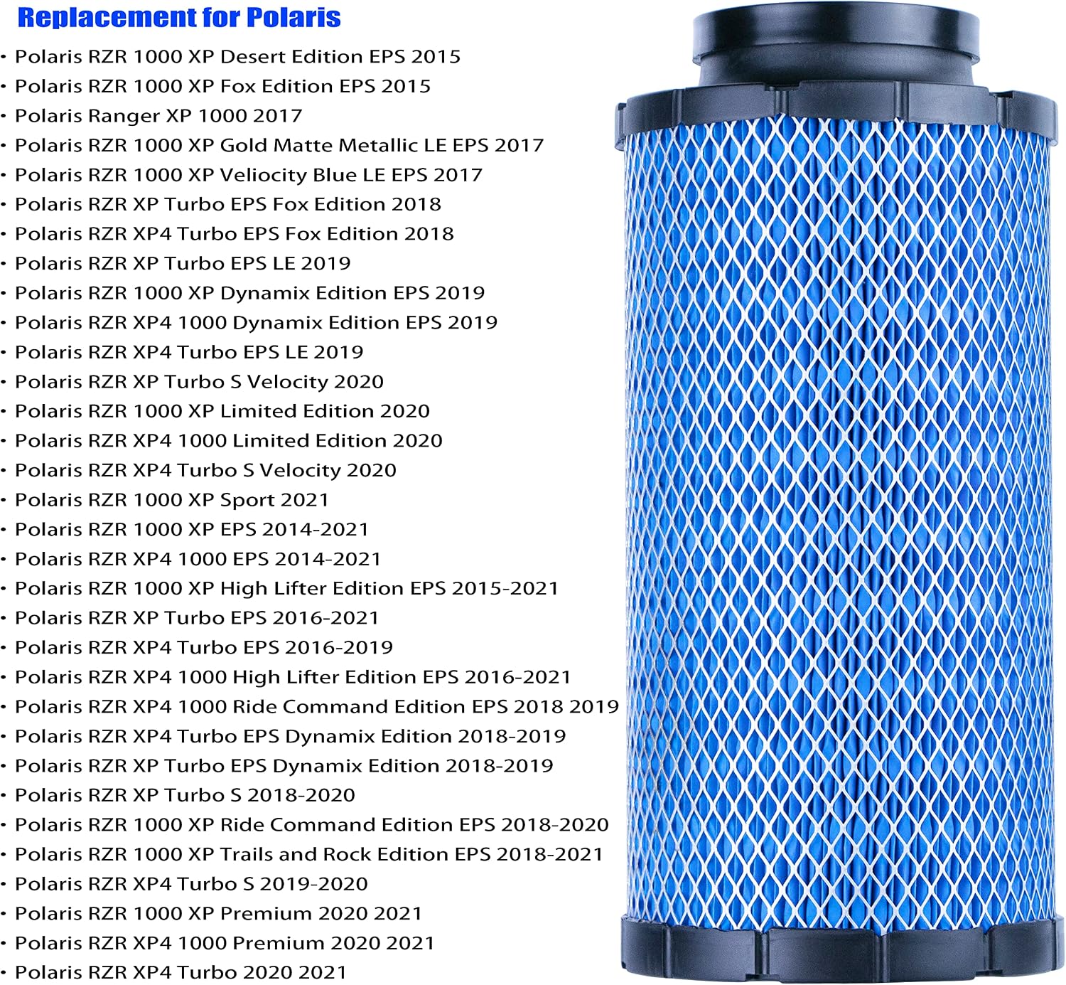 1241084 2882234 Air Filter for Polaris RZR 1000 XP 2014-2025 RZR PRO XP/RZR XP Turbo/RZR XP 4 1000 / RZR XP 4 Turbo/RZR Turbo S R #2879520 7082211