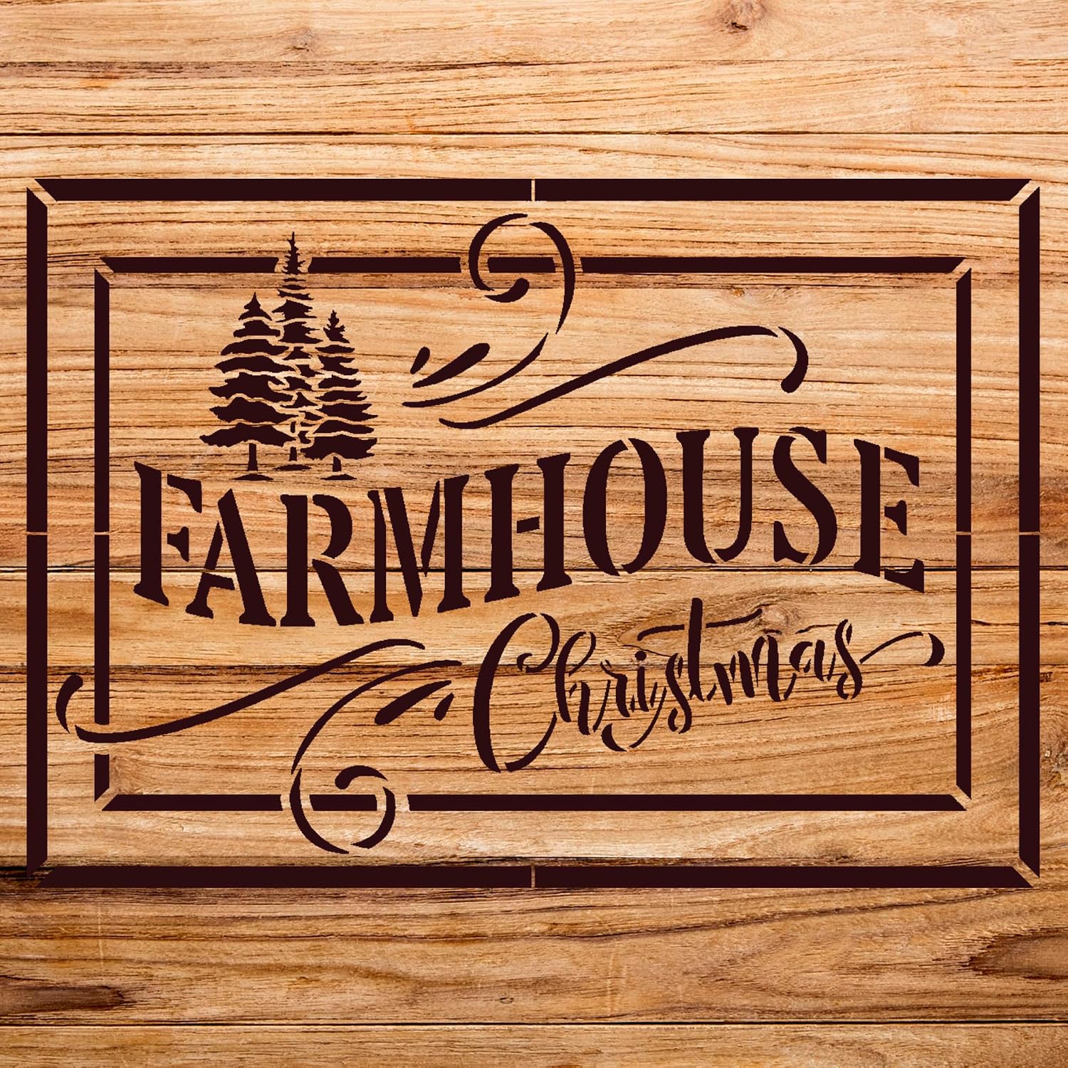 Christmas Tree Stencil for Wood and Crafts, Rustic Winter Holiday Design, Perfect for DIY Home Decor and Seasonal Projects - Size A1 (33.1" x 23.9")