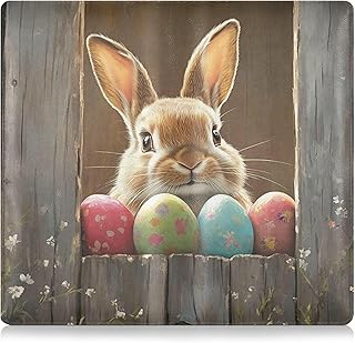 Car Registration and Insurance Card Holder, Easter Bunny Wooden Fence PU Leather Glove Box Organizers for Cards Driving Licence Documents, Vehicle Accessories