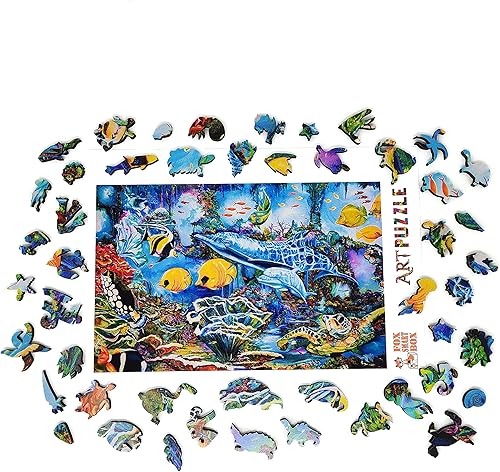 Miniatura 4 de Paquete de madera para adultos, piezas de forma única, fabricado en los Estados Unidos por FoxSmartBox - 333 piezas - Sea World