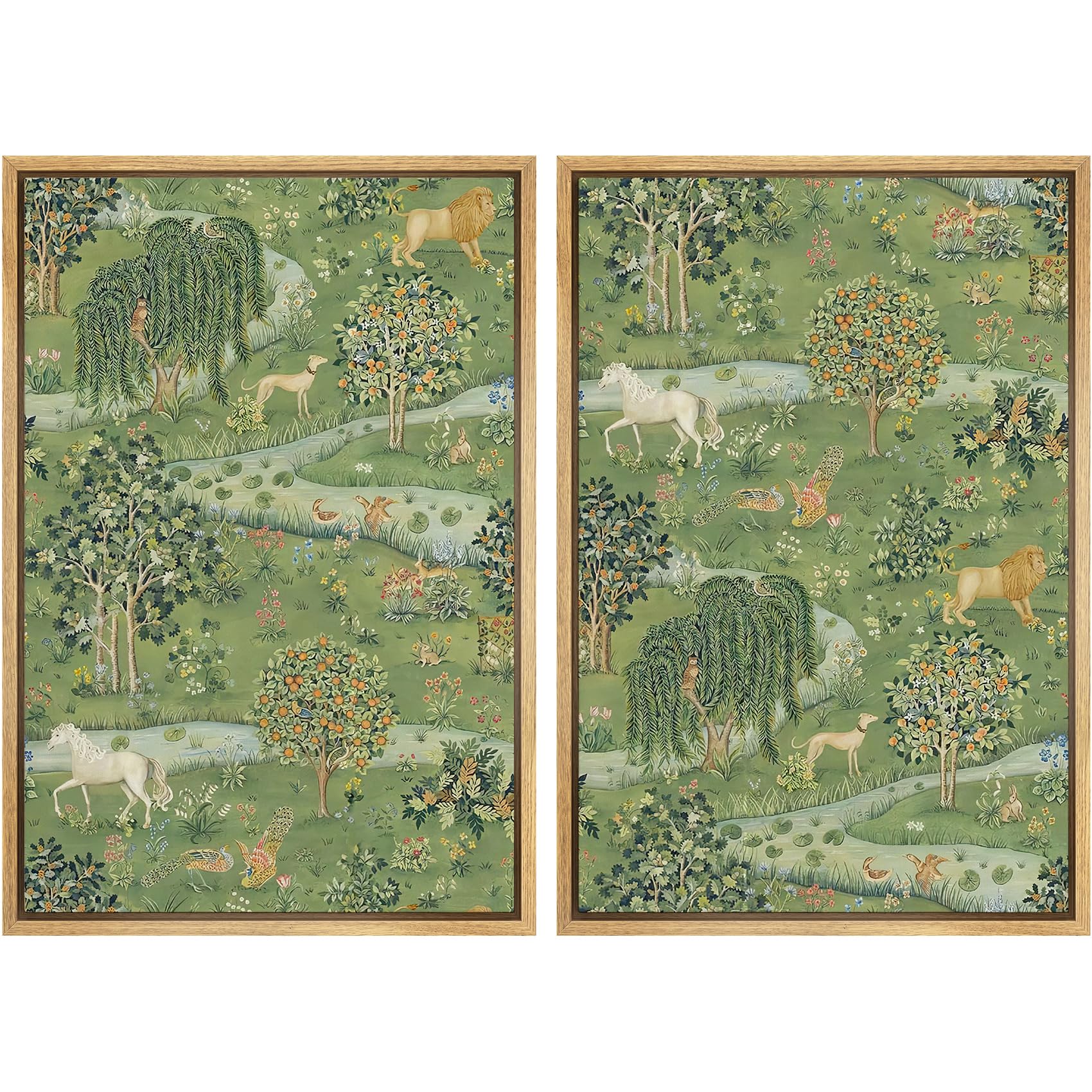 MUDECOR Framed Canvas Print Wall Art Set Watercolor Pastel Green Tan Landscape Abstract Shapes Illustrations Modern Art Decorative Contemporary for Living Room, Bedroom, Office - 16"x24"x2 Natural — view 18