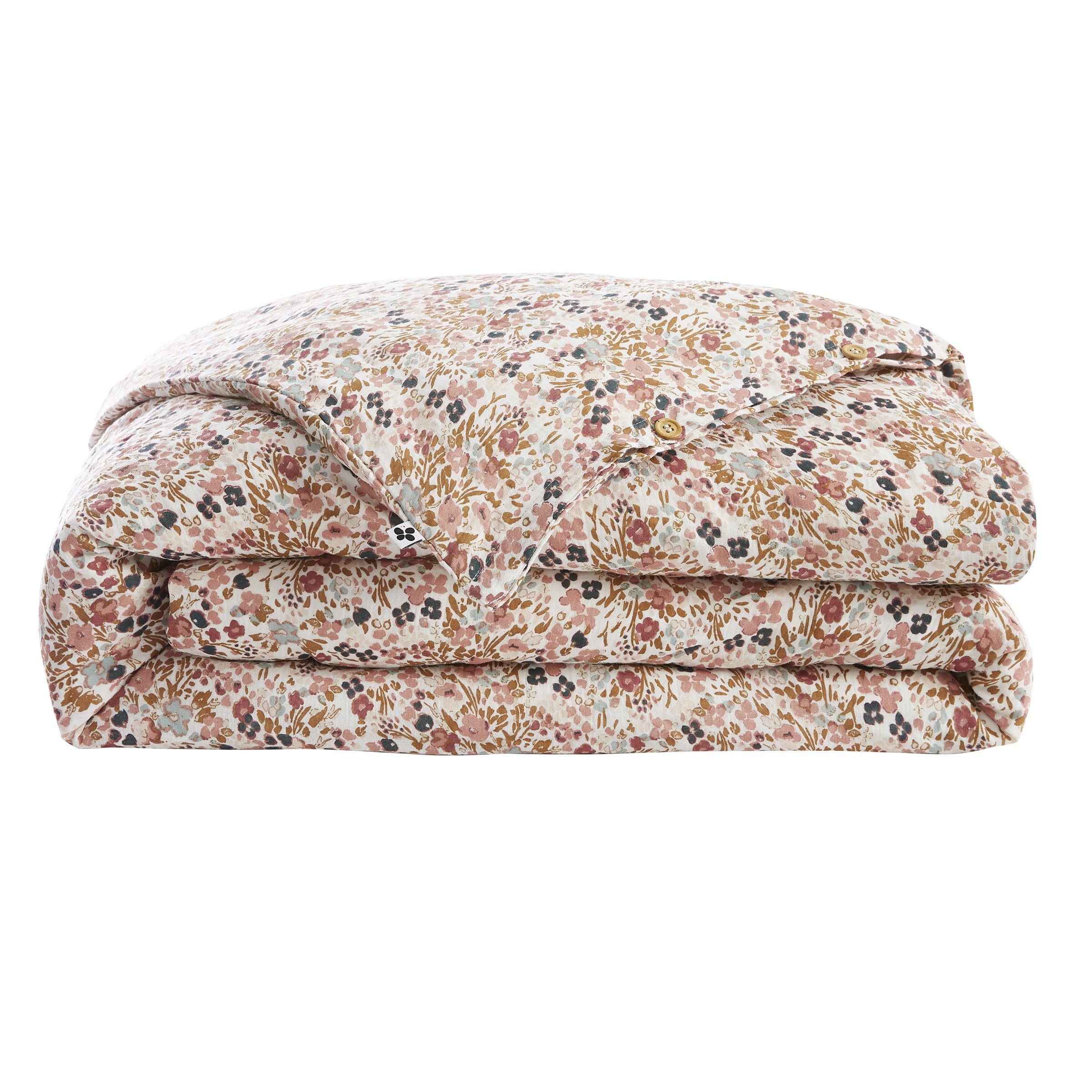 Housse de Couette Gaze de Coton Capucine by L’Effet Papillon – Linge de lit Housse Couette Style Fleuri [ Housses de couettes ] (Beige Pampa, 140 x 200 cm)