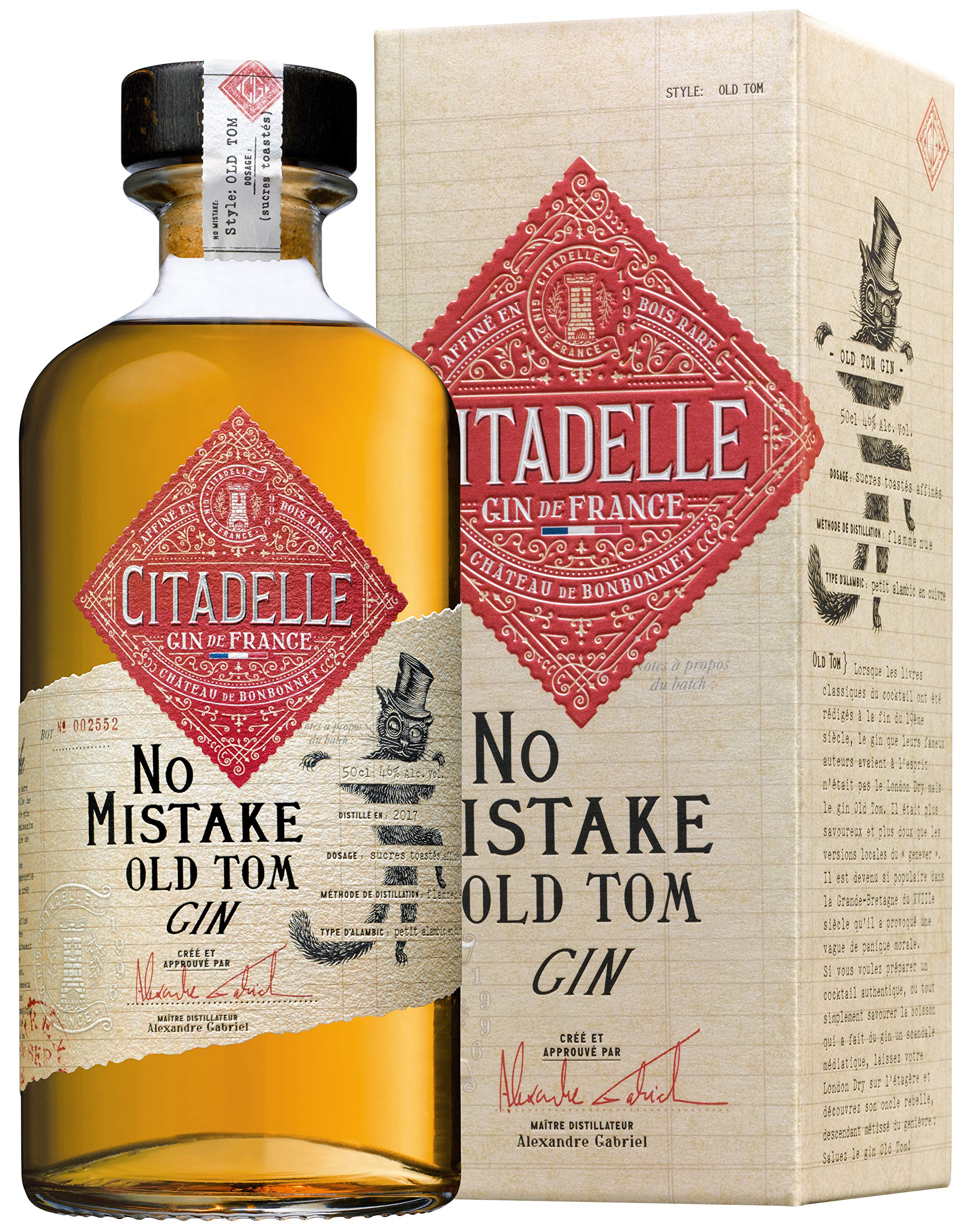 Citadelle No Mistake Old Tom Gin | Sweet-bitter profile | Rich & Refined Gin | 50cl | 46% ABV