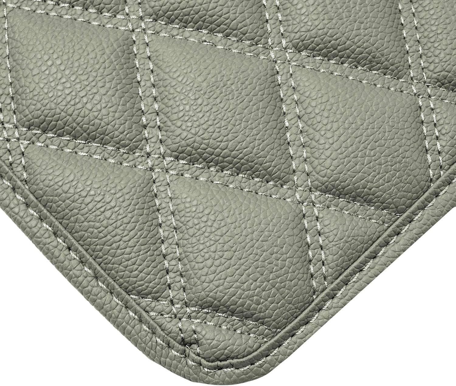 FH Group F16501 Deluxe Heavy-Duty Faux Leather Diamond Pattern Multi-Purpose Cargo Liner Size: 46”, Gray Color w. Gift- Universal Fit for Trucks, SUVs, and Vans