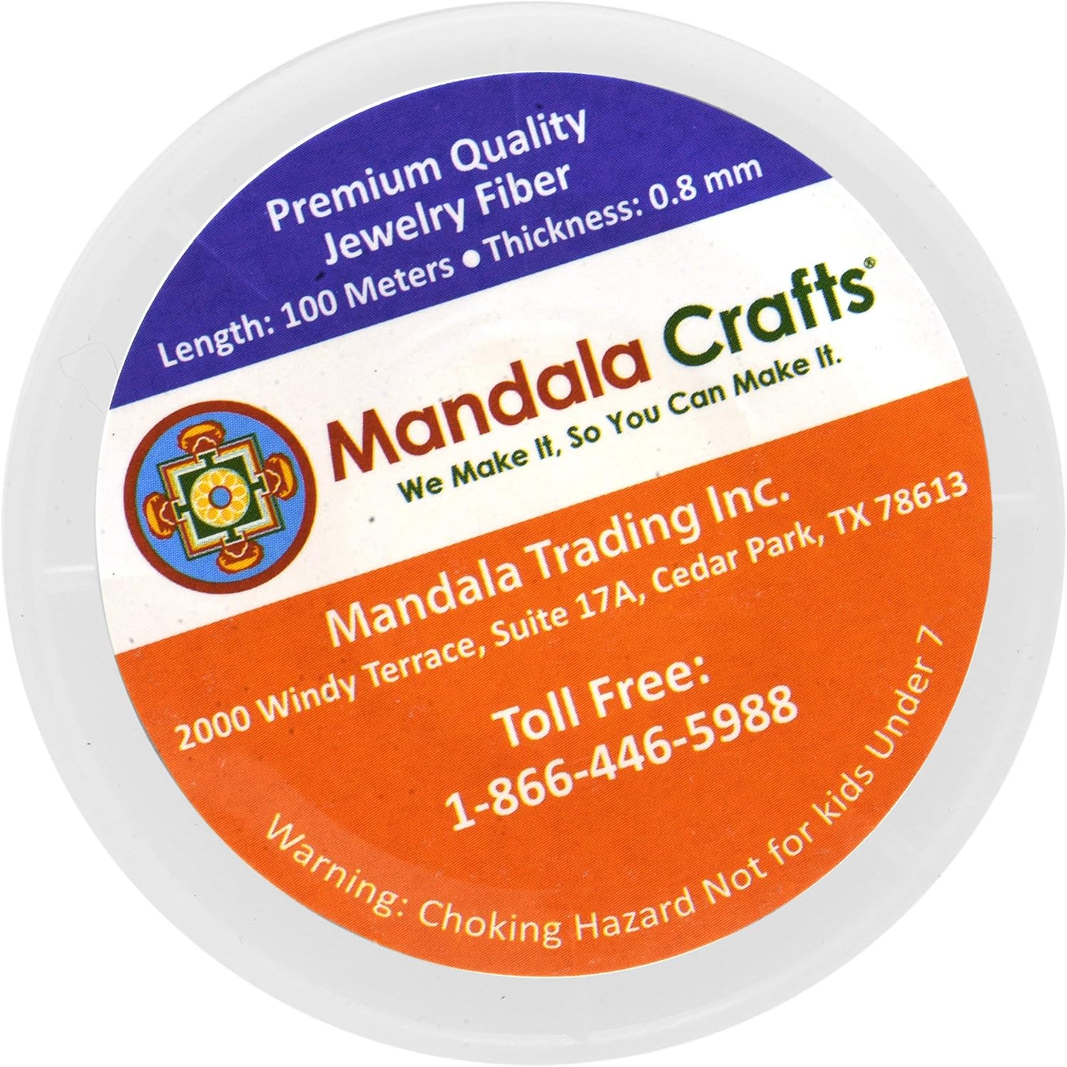 Mandala Crafts クリスタルストリング 半透明 0.8mm 伸縮性コード ジュエリー製作用 - 109ヤード 伸縮性のあ