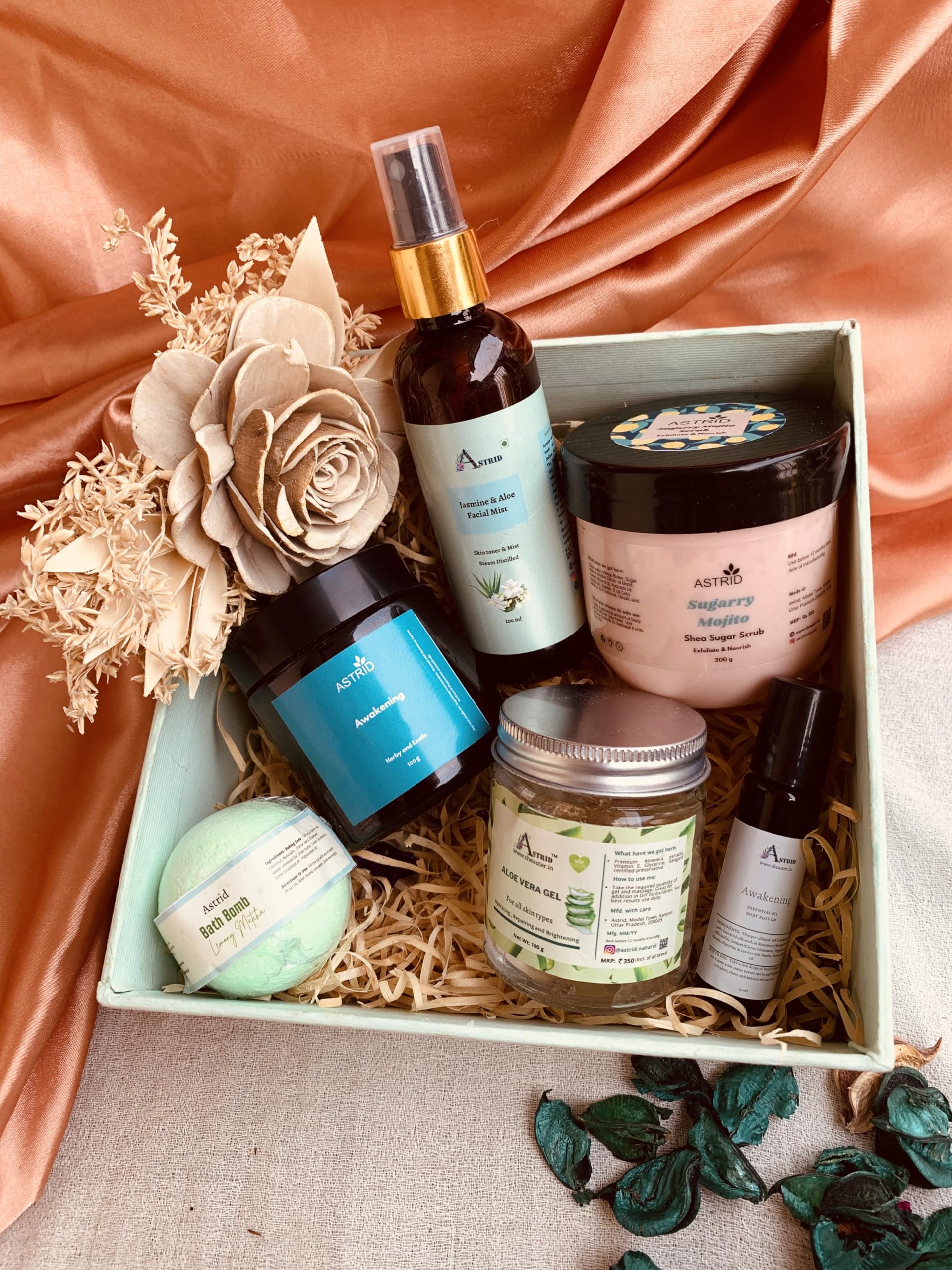 Astrid Green Spa Therapy Hamper, Mother's day, Coffee, Set of 6, Women's Day Gifting, Herby and Exotoc, Face, Bath and Body Care, Wellness Spa hamper, Paraben and Sulphate free-image-43