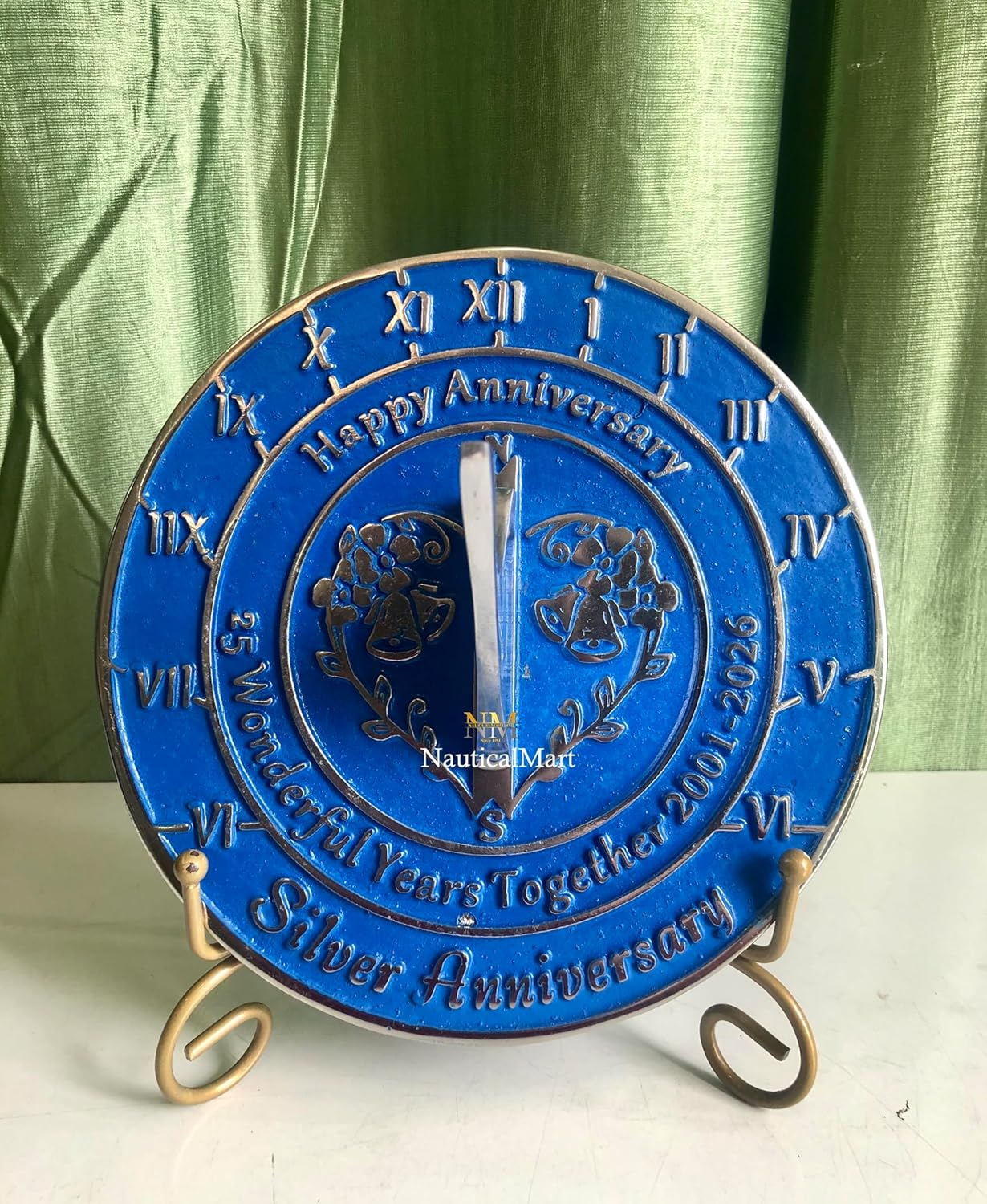 NauticalMart Anniversary Sundial Gift for 25th Silver Wedding Anniversary in 2026 Home Decor Or Garden Present Idea - Handmade Gifts for Him, Her Parents Or Couples 25 Year Celebration