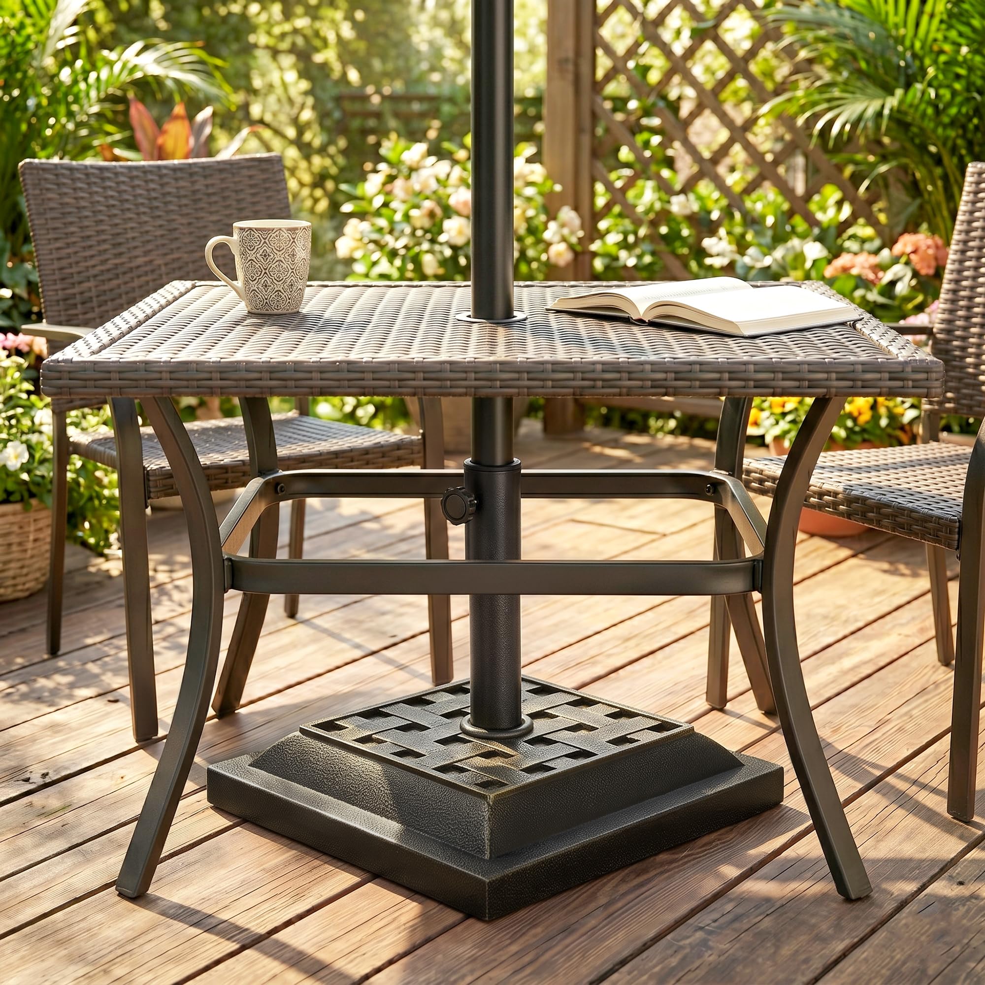Outsunny Pied de Parasol en Résine 9 kg Ø 38/48 mm 44 x 44 x 33 cm Bronze