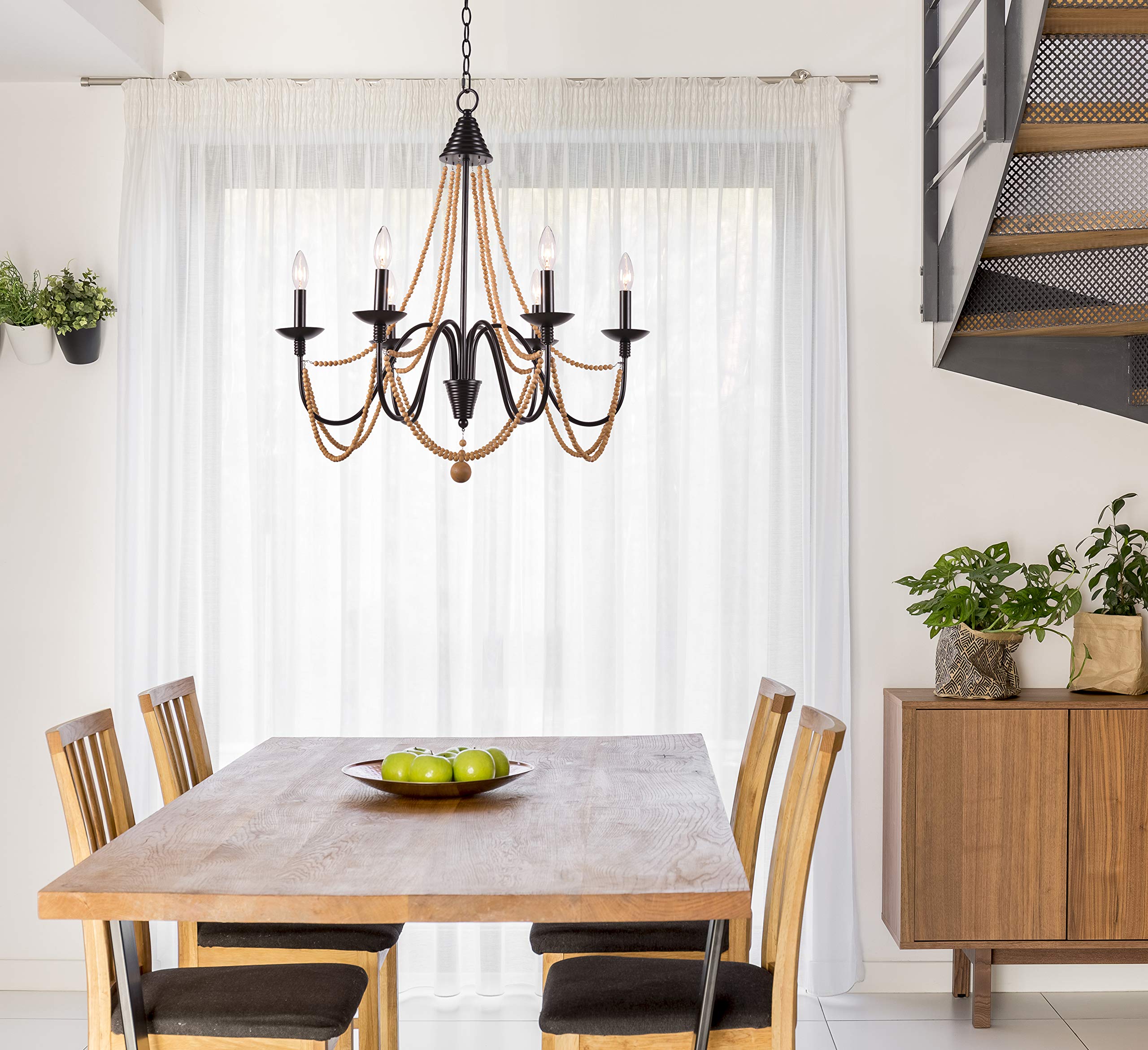 Kenroy Home 93918ORB Escapade 6 Light Chandelier with Oil