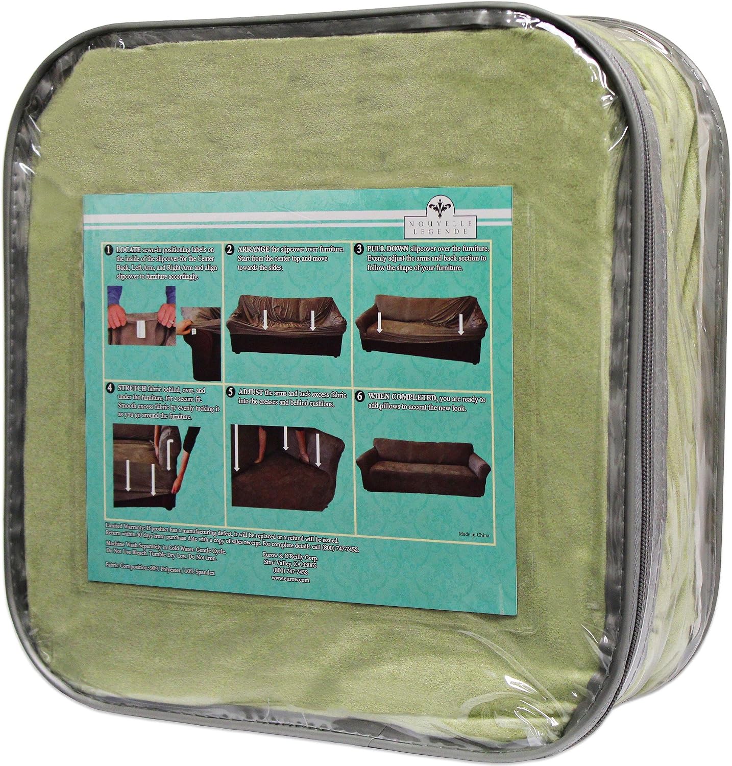 Stretch Suede Loveseat Slipcover, Sofa Protector, Machine Washable, Soft & Stain Resistant, Spandex Blend, Anti-Slip Fit, Pet-Friendly Furniture Cover, Fits 58"–73", Sage Green