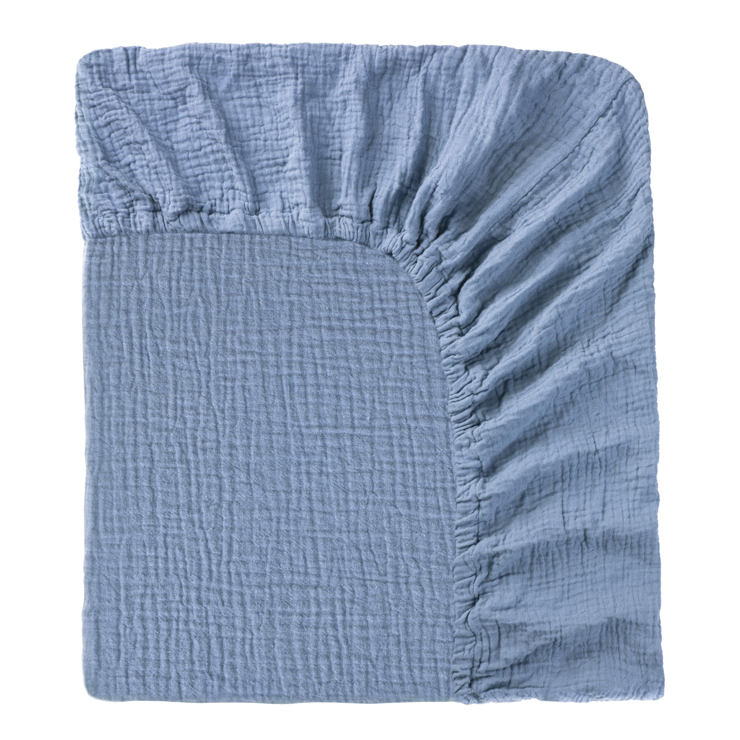Fitted Sheet for Baby Cot 60 x 120 cm - 100% Cotton Muslin Baby Fitted Sheet with Elasticated Edge, Soft and Breathable Baby Bed Sheet for Cot Cot Bed Side Cot (White, 60 x 120 cm) — view 8