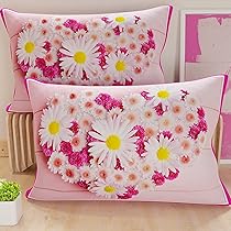 PETTI Artigiani Italiani – Coppia di Federe Cuscino 50×70 cm in Microfibra, Cuscini Arredo Camera da Letto, Divano, Salotto, Set 2 Fodere Copricuscino, Federa Floreale Rosa, 100% Made in Italy