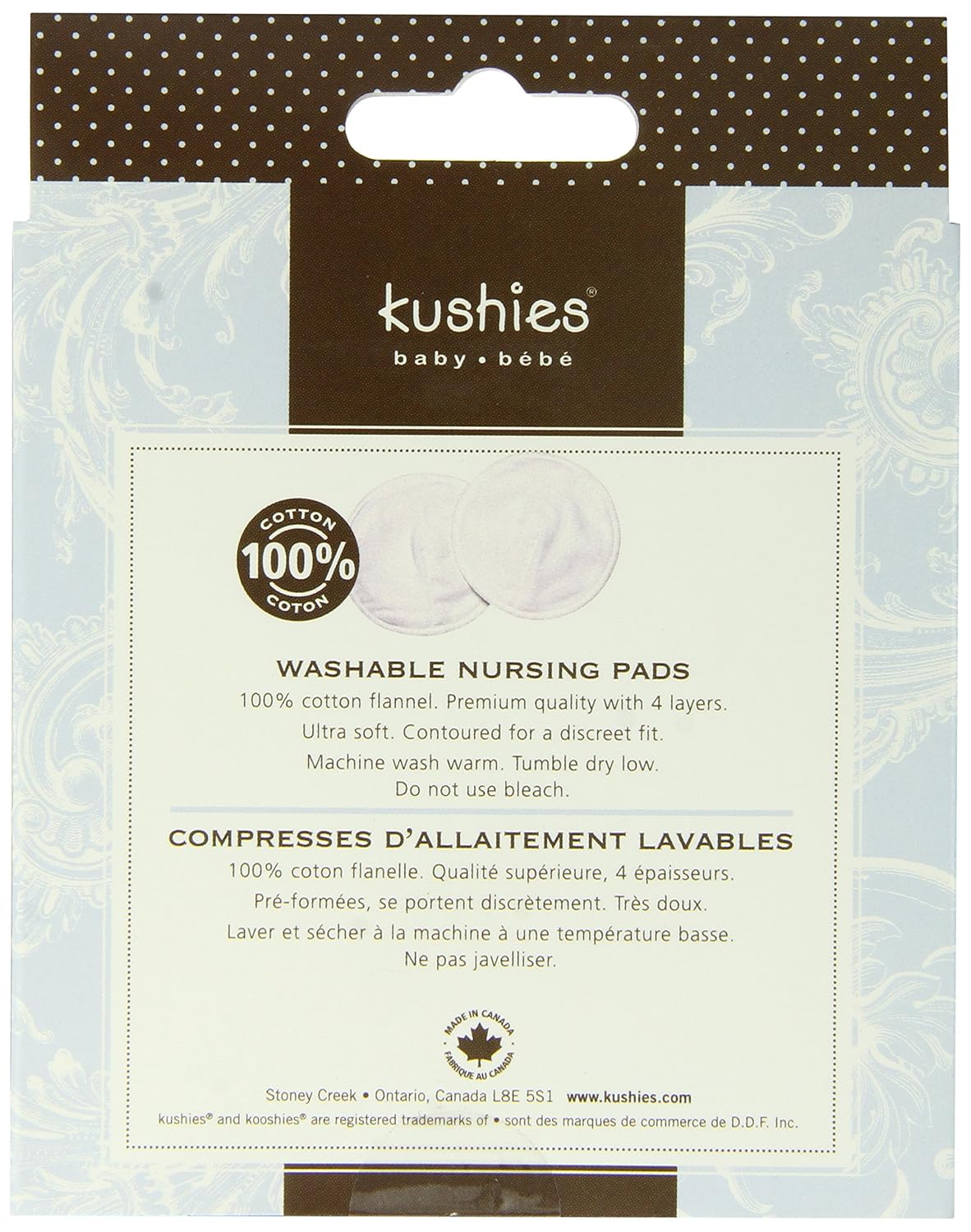 Kushies Washable Nursing Pads, White