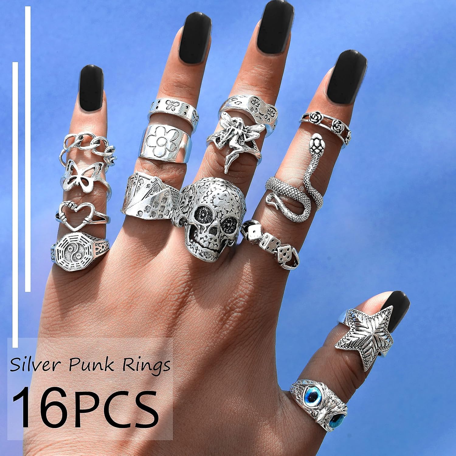 Buy Vintage Silver Open Punk Rings for 
