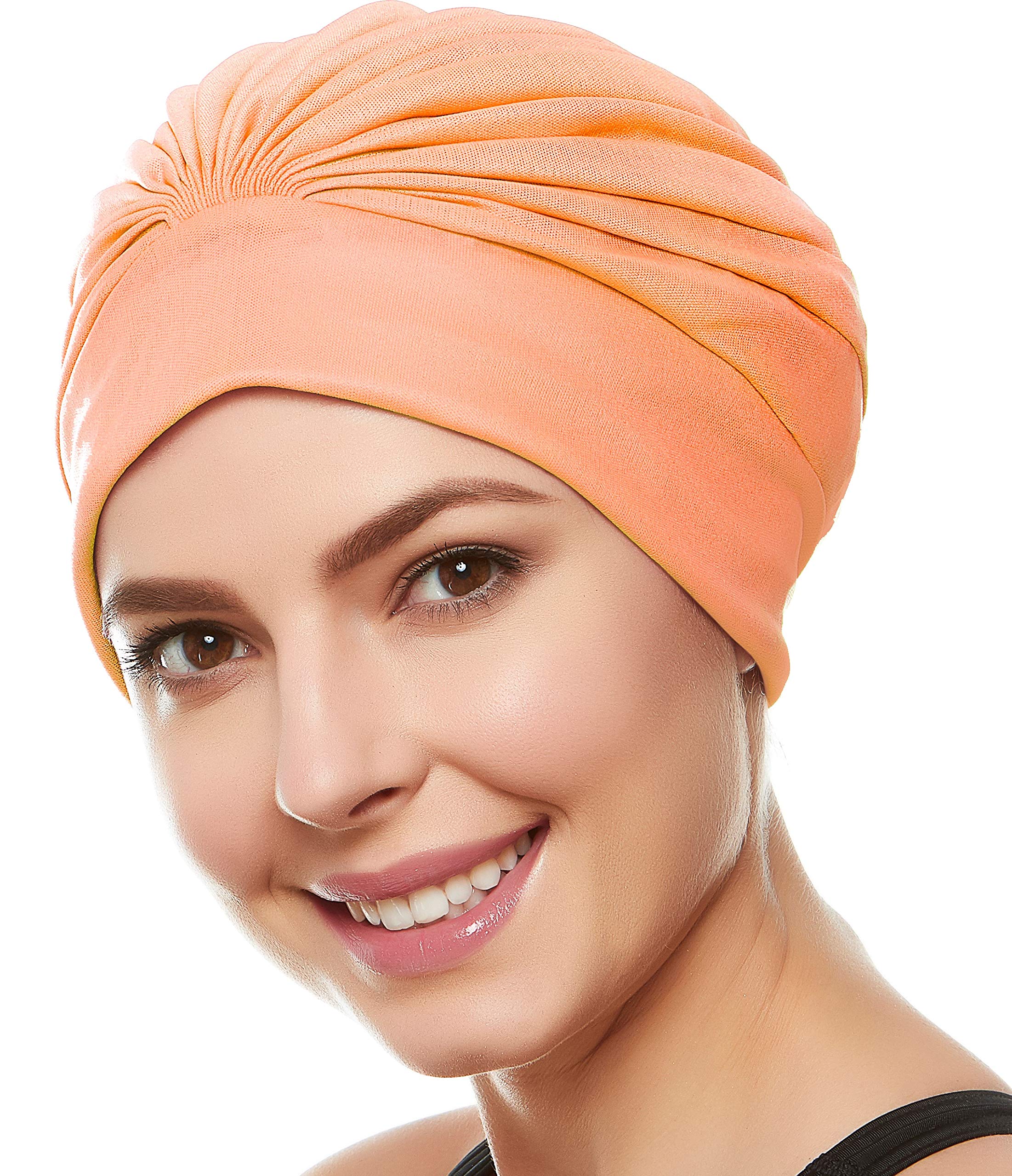 BEEMO Swim Caps for Women Swimming Turban Polyester Latex Lined Pleated for Ladies