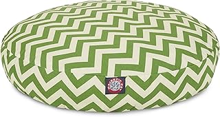 Sage Chevron Medium Round Indoor Outdoor Pet Dog Bed With Removable Washable Cover By Majestic Pet Products