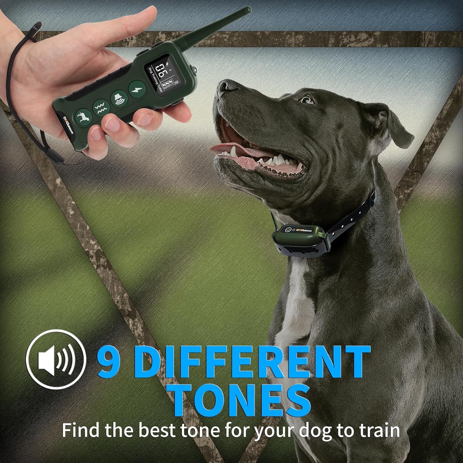 Dog Training Collar with Remote-Waterproof Shock Collar for Large Medium Dog, Upgraded 3300Ft E Collar for Dogs Training with 3 Training Modes, 9 Style Tones Vibration and Electric Shock