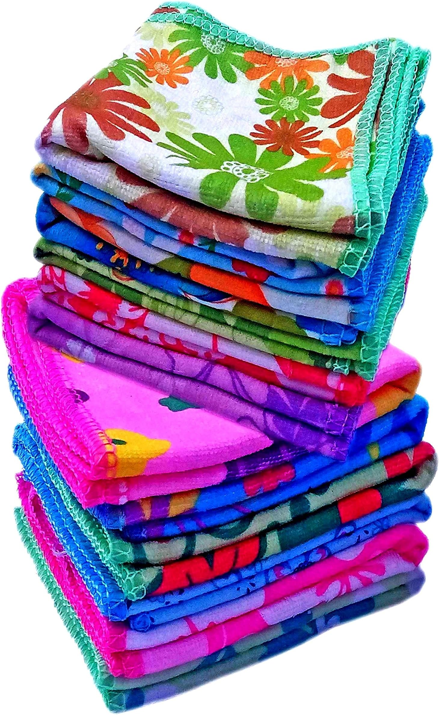 Cotton Face Hanky Towel (Set of 10, Multicolour)