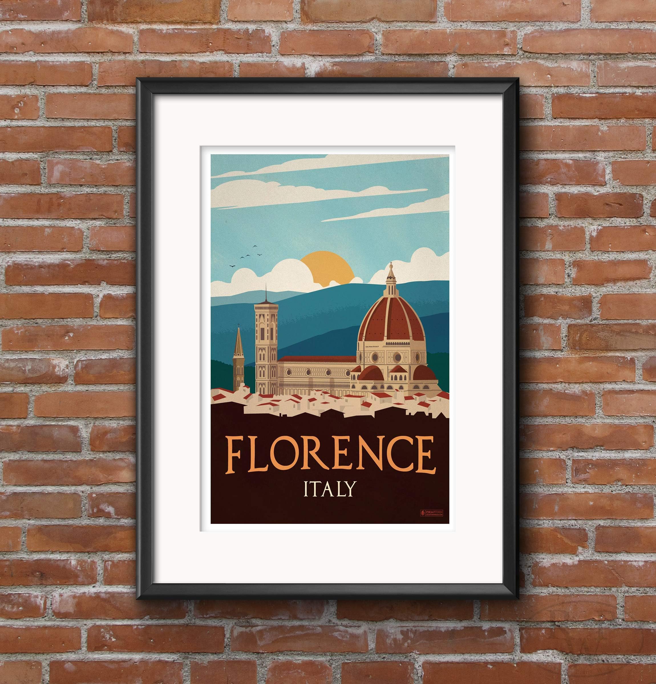 Vintage Florence Italy Travel Poster A3 Wall Art print 40 x 30cm 16 x 12 inches