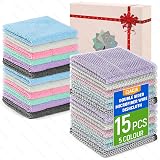 Double Side Non Scratch Wire Dishcloth 15pcs-Multipurpose Wire Dishwashing Rags Wire Mesh Cleaning Cloth,Kitchen Towels and Dishcloths Sets Microfiber Cloth for Cleaning Pans Sinks & Cookware