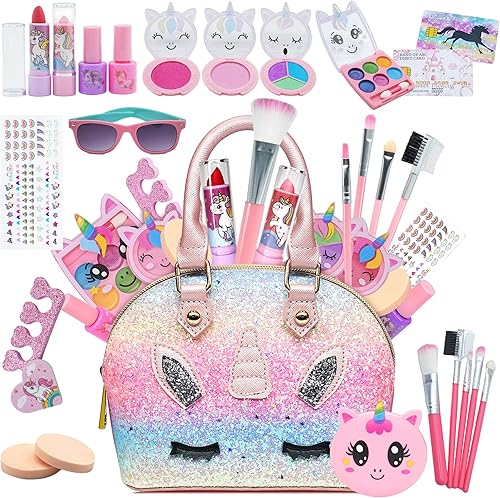 Juego de maquillaje para niñas de 3 a 10 años de edad, juego de maquillaje para niñas, los mejores juguetes para niñas pequeñas, regalos de