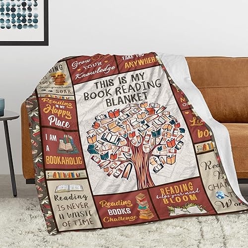 Miniatura 9 de Fiwbnasz Manta de regalo para amantes de los libros regalos de bibliotecario manta de 60 x 80 pulgadas regalos de club de lectura para amantes de la