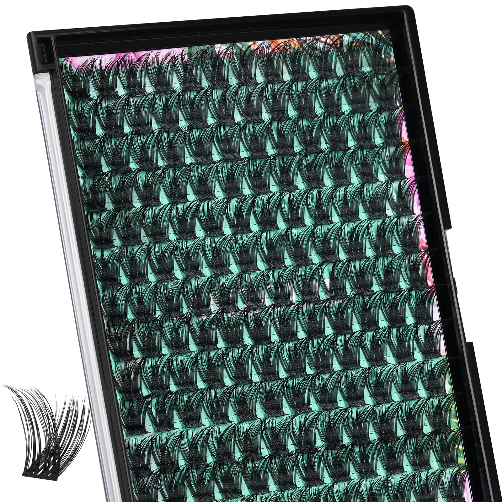 Lash Clusters Wet Look 168Pcs Eyelash Cluster Ultra-Thin Lash Band Eyelashes Extensions Spiky Anime Wide Span Lashes Okra