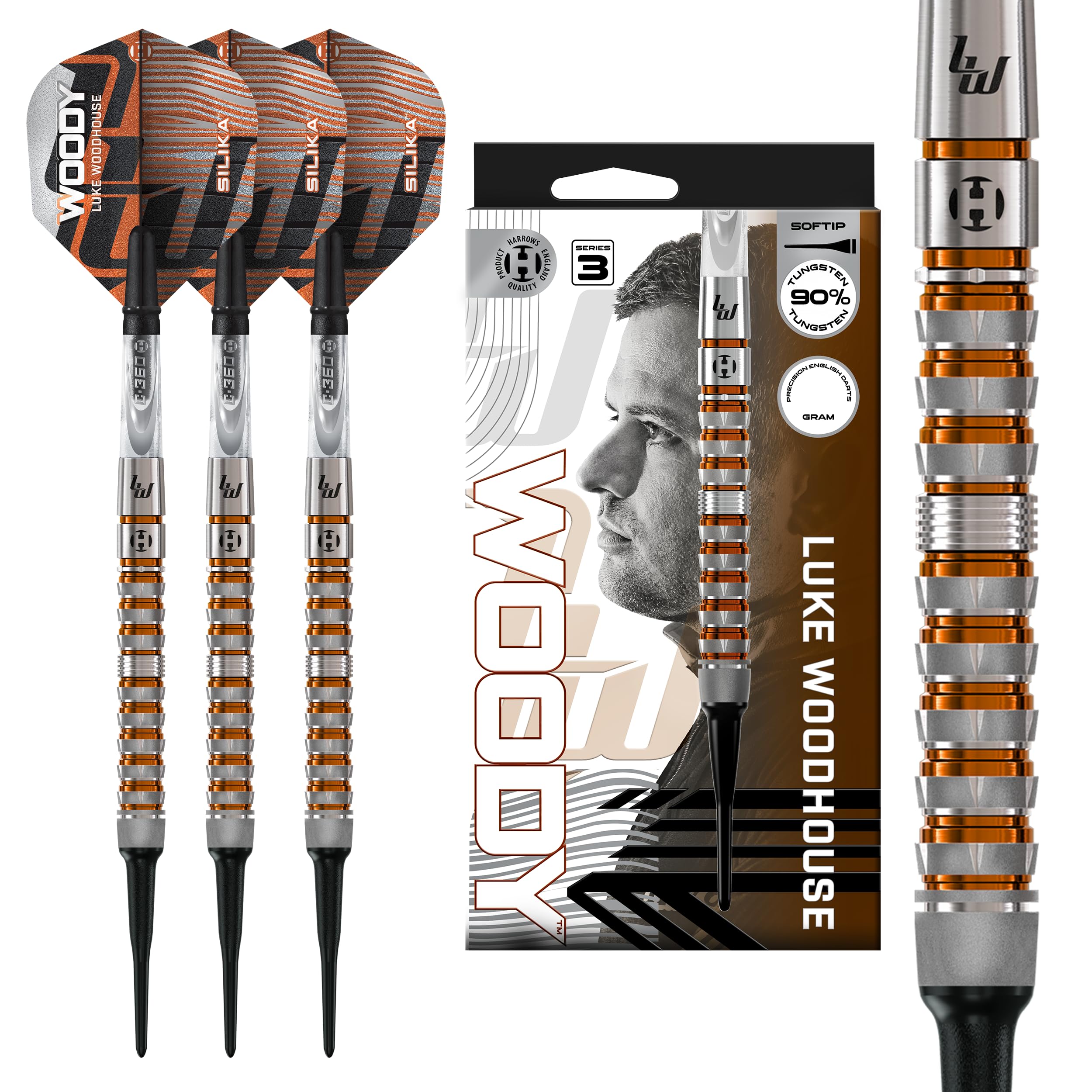 Amazon | Harrows Luke Woodhouse Woody 90%タングステンダーツ