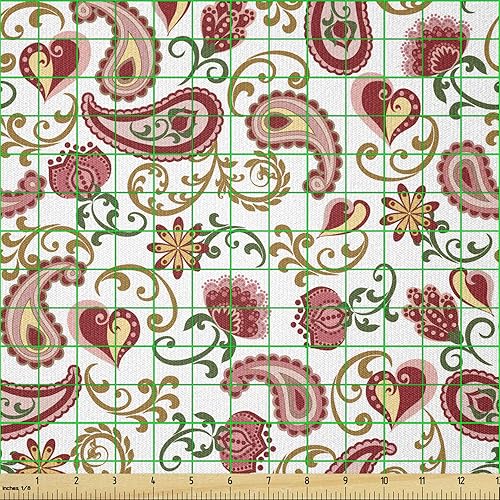 Miniatura 720 de Ambesonne The Yard - Tela de hibisco de flores tropicales en tonos de la vida real, tela decorativa para tapicería, cestas de almacenamiento