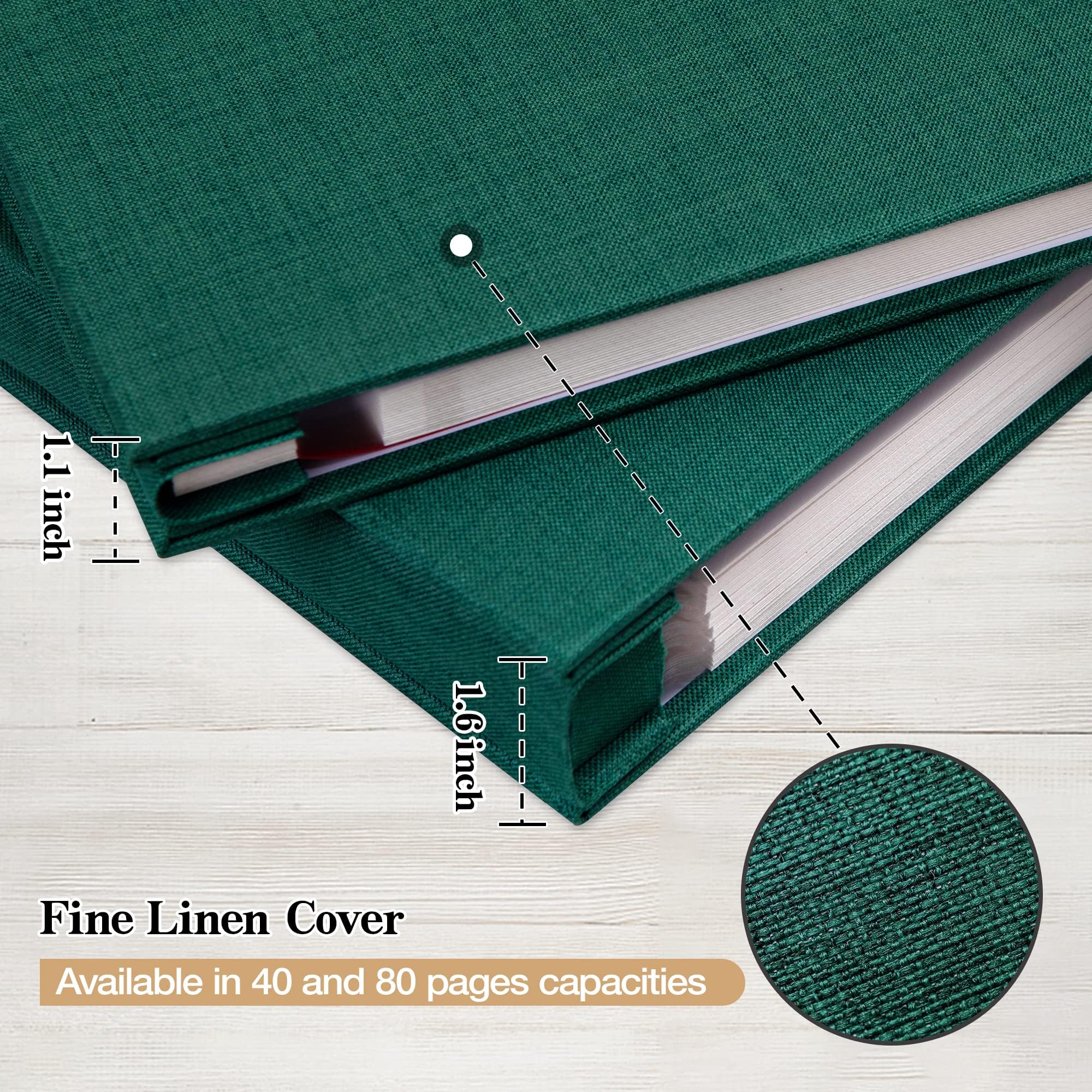 Ponping Large Photo Album Self Adhesive 3x5 4x6 5x7 8x10 10x12 Pictures Linen Cover 80 Blank Pages DIY Scrapbook Album with A Metallic Pen - Image 2