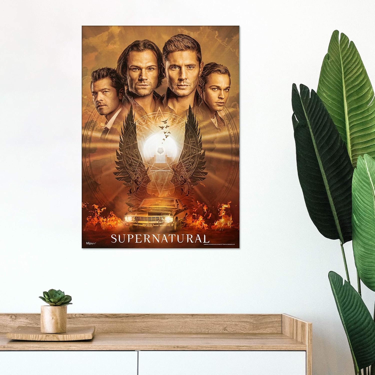 MIGHTYPRINT Supernatural – Sam and Dean Winchester, Castiel, Jack – Durable 17” x 24 Wall Art – NOT Made of Paper – The End is Nigh – Season 15 – Officially Licensed Collectible MP17240587