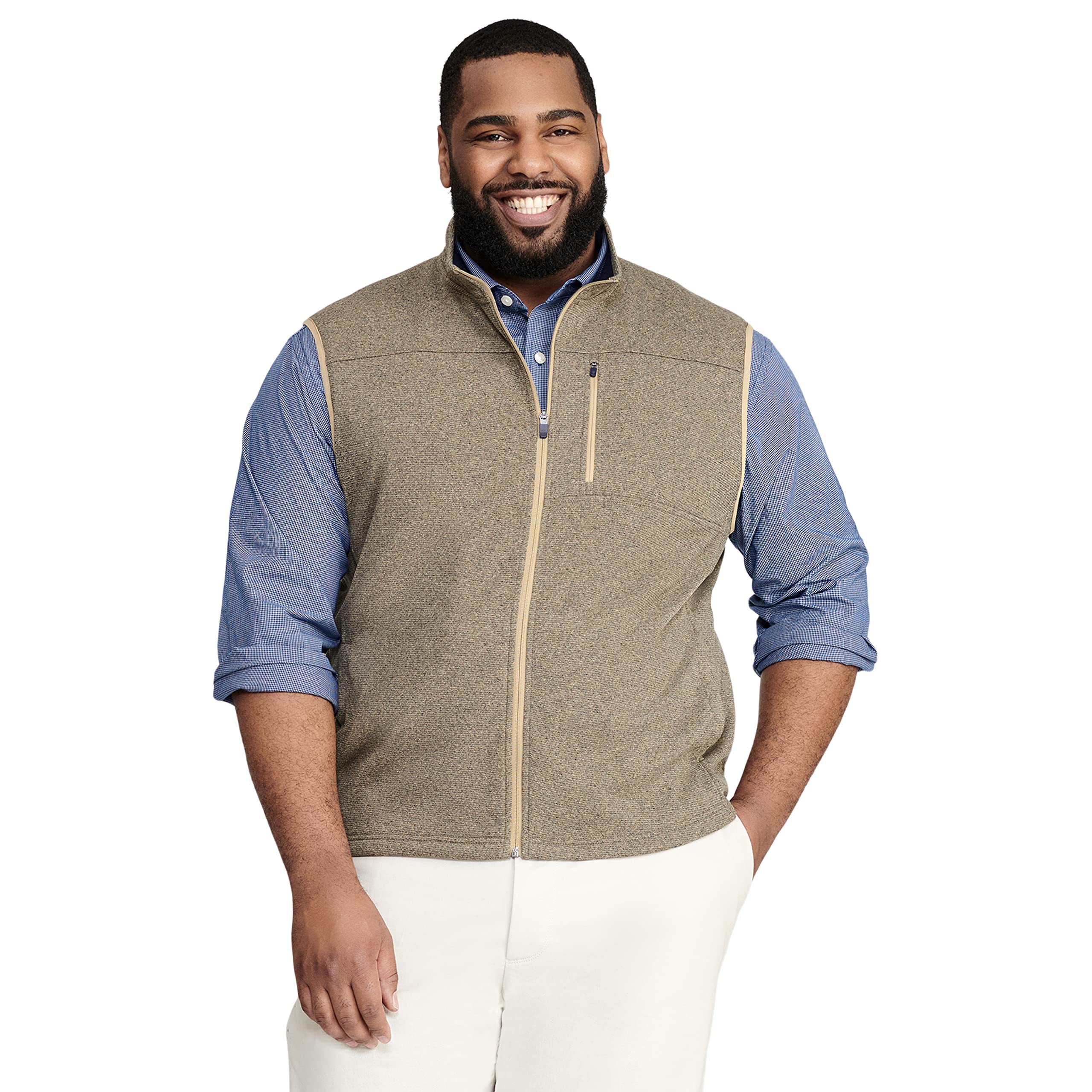 IzodMen's Big and Tall Advantage Performance Full Zip Sweater Fleece Vest