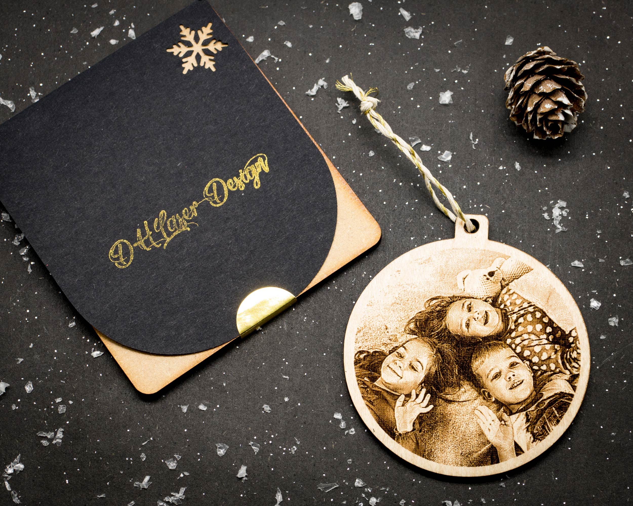 Palla Di Natale In Legno Personalizzata Con Foto – Ornamento Per Albero In Compensato Di Betulla, Diametro 9 Cm, Idea Regalo Sentimentale E Rustica - 3