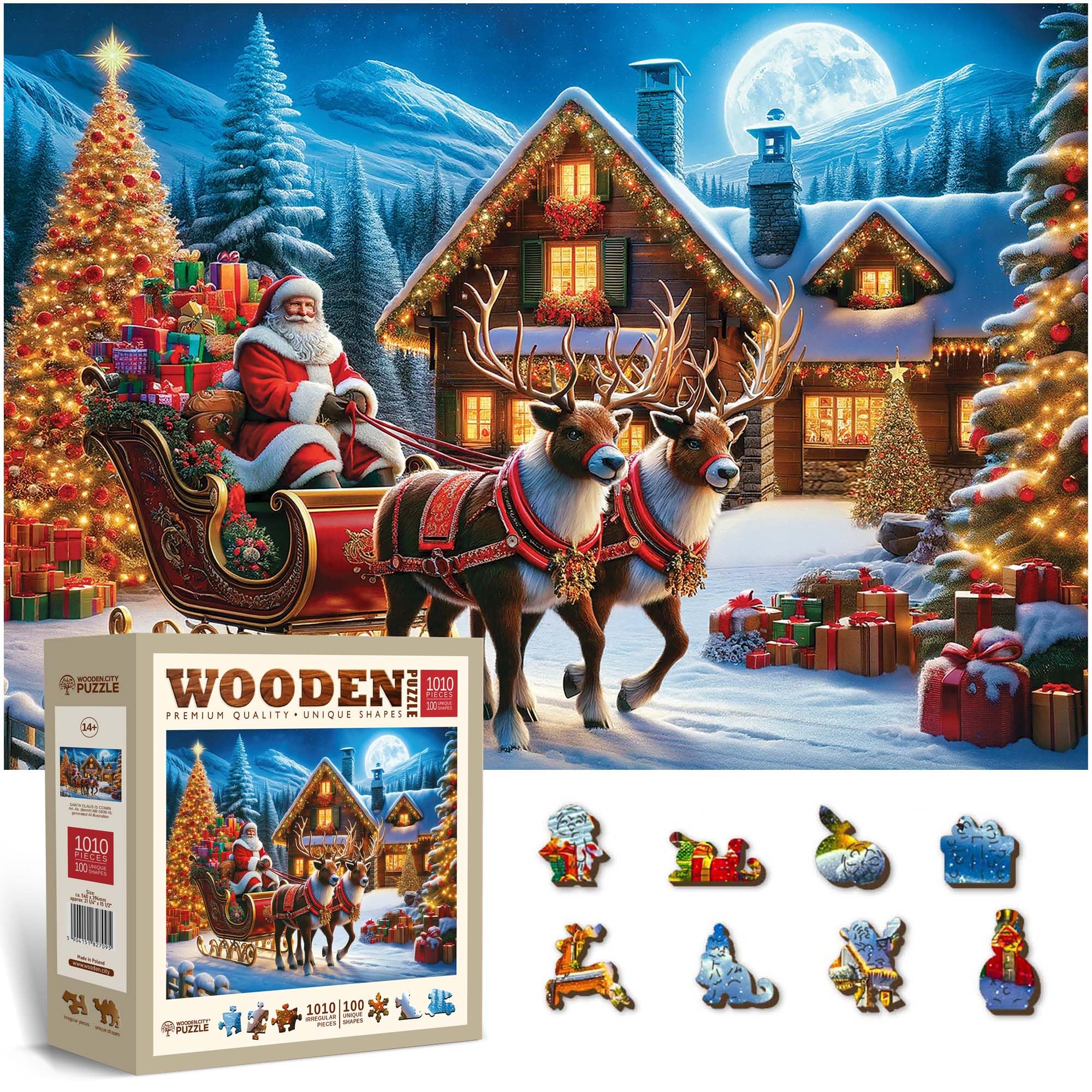 WOODEN.CITY Santa Claus is Comin’ Holzpuzzle für Erwachsene, 1000 Teile